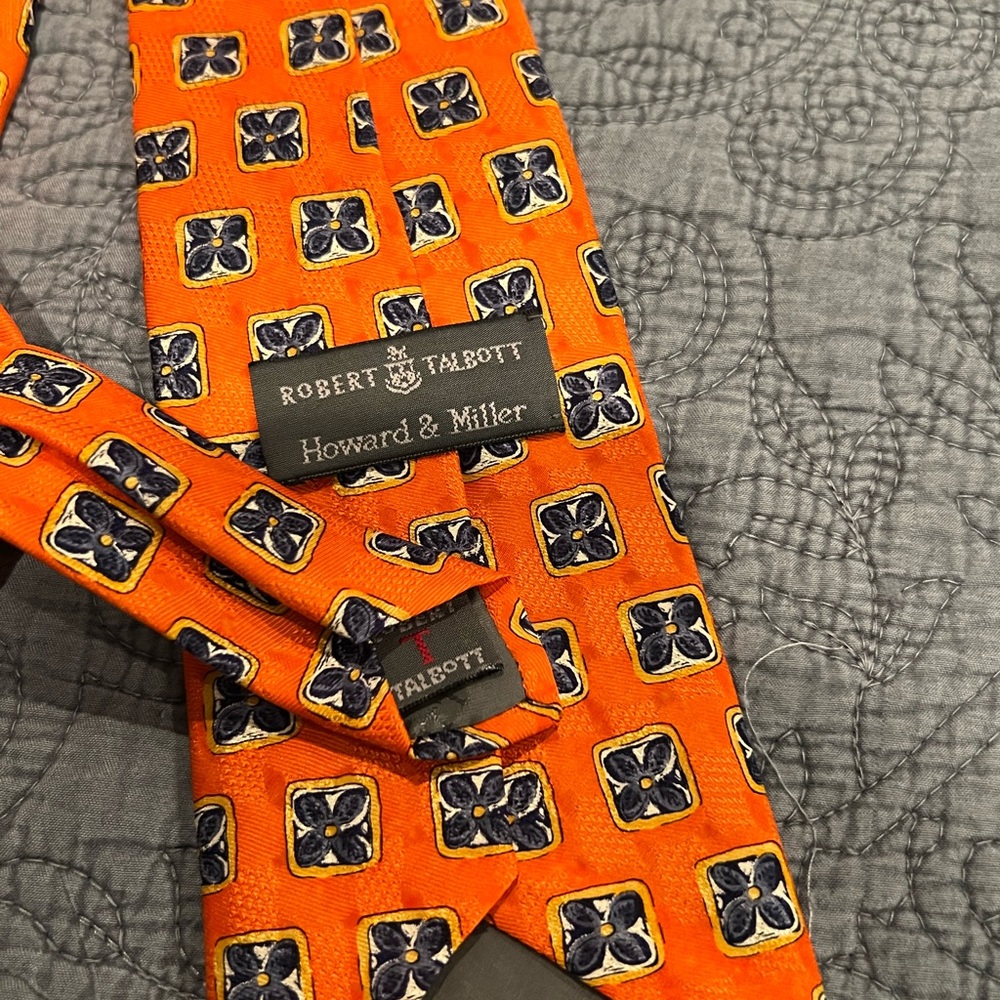 Robert Talbott Orange And Black Patterned Tie - image 5